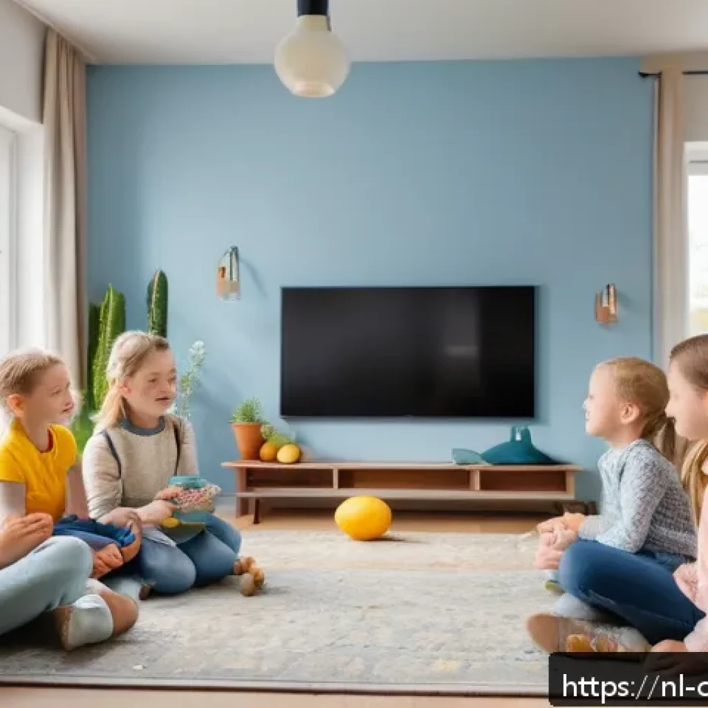 코코멜론의 한국 시장 진출 사례 - A vibrant and heartwarming scene of a young Dutch family gathered in a cozy living room decorated wi...